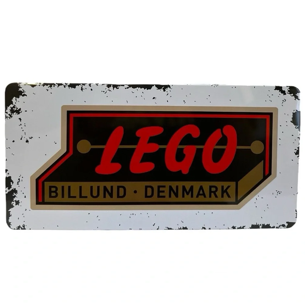 Lego Retro Collectible VIP Billund Denmark Tin License Plate sign - NEW